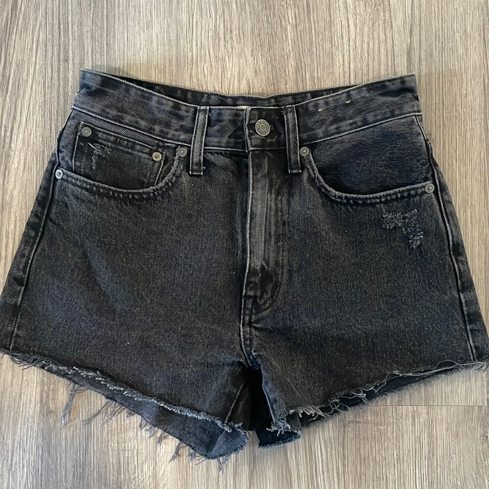 Madewell black denim shorts